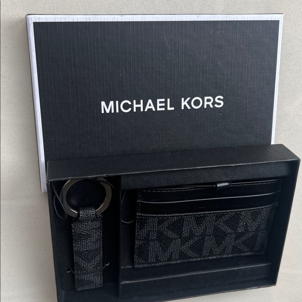 Michael Kors Men's Set Card Case Slim Wallet Key Ring - Picture 5 of 10